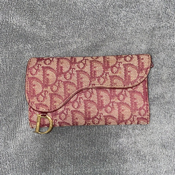 Dior Bordeaux Monogram Trotter Saddle Wallet - Picture 1 of 9